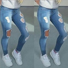 Load image into Gallery viewer, Boyfriend Hole Ripped Jeans Women Pants Cool Denim Vintage Straight