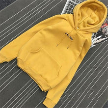 Load image into Gallery viewer, Oh Yes Letter Harajuku Casual Coat Two Layers Hat Winter Fleece Pink Pullover Thick Loose Women Hoodies Sweatshirt Female