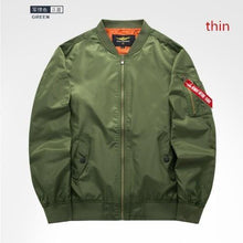 Load image into Gallery viewer, 2017 High quality Ma1 Thick and thin Army Green Military motorcycle Ma-1 aviator pilot Air men bomber jacket