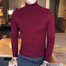 Load image into Gallery viewer, Winter High Neck Thick Warm Sweater Men Turtleneck Brand Mens Sweaters Slim Fit Pullover Men Knitwear Male Double collar