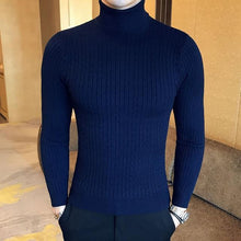 Load image into Gallery viewer, Winter High Neck Thick Warm Sweater Men Turtleneck Brand Mens Sweaters Slim Fit Pullover Men Knitwear Male Double collar