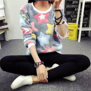 New Women's Cute Print Hoodie Winter Long Sleeve Casual Sweatshirt Moleton Women's Oversized Clothing