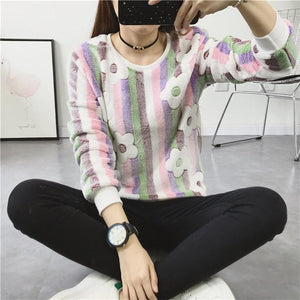 New Women's Cute Print Hoodie Winter Long Sleeve Casual Sweatshirt Moleton Women's Oversized Clothing