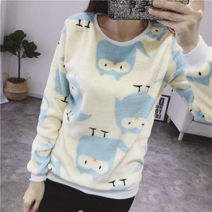 New Women's Cute Print Hoodie Winter Long Sleeve Casual Sweatshirt Moleton Women's Oversized Clothing