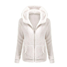 Load image into Gallery viewer, Women Solid Color Coat Thicken Soft Fleece Winter Autumn Warm Jacket Hooded Zipper Overcoat Female Fashion Casual Outwear Coat