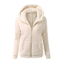 Load image into Gallery viewer, Women Solid Color Coat Thicken Soft Fleece Winter Autumn Warm Jacket Hooded Zipper Overcoat Female Fashion Casual Outwear Coat