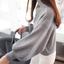 Load image into Gallery viewer, 2018 New Winter Women Sweaters Fashion Turtleneck Batwing Sleeve Pullovers Loose Knitted Sweaters Female Jumper Tops