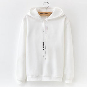 LANSHANQUE S-XXXL Autumn Winter Fleece Harajuku Pullover Solid Thick Loose Women Hoodies Sweatshirts Female Casual Coat