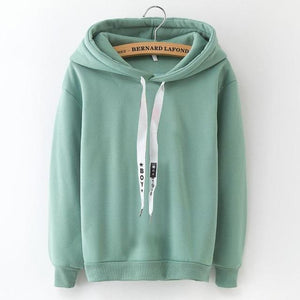 LANSHANQUE S-XXXL Autumn Winter Fleece Harajuku Pullover Solid Thick Loose Women Hoodies Sweatshirts Female Casual Coat