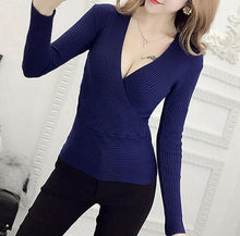 Load image into Gallery viewer, Sexy Winter Knitted Sweater V Neck Cashmere Sweater Female 2018 Women Sweaters And Pullovers Autumn Long Sleeve Sweater Jumper