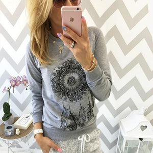 Autumn Women Sweatshirt Casual Long Sleeve O Neck Print Pullover Jumper Hoodies Sweatshirts Fashion Tops Sudaderas Mujer