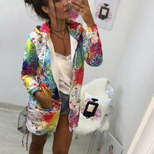 Load image into Gallery viewer, Outerwear &amp; Coats Jackets Fashion Tie dyeing Print Outwear Sweatshirt Hooded Overcoat coats and jackets women 2018AUG16