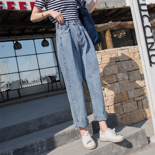 Autumn Long Loose Vintage Woman Jeans