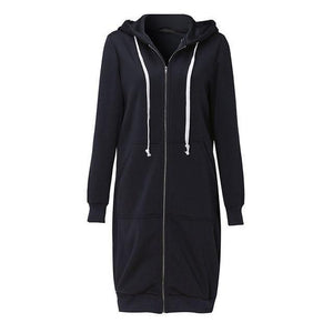 Autumn Winter New Hoodie Sweatshirt Women Solid Casual Loose Zipper Plus Size Thick Hoodies Jacket Long Coat Feminino 5XL