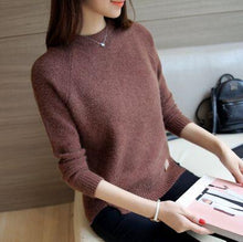 Load image into Gallery viewer, 2018 Women Sweaters And Pullovers Autumn Winter Long Sleeve Pull Femme Solid Pullover Female Casual Knitted Sweater NS3996