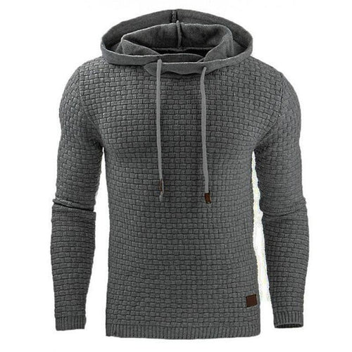 Men Hooded Sweatshirt Solid Color Plaid Hoodies Male Long Sleeve Hoodie Casual Sportswear US Size Free Shipping