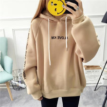 Load image into Gallery viewer, Harajuku Letters Printed Casual Hooded Hoodies Pullover Women Autumn Thick Loose Sweatshirt Female Thicken Coat