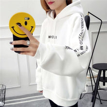 Load image into Gallery viewer, Harajuku Letters Printed Casual Hooded Hoodies Pullover Women Autumn Thick Loose Sweatshirt Female Thicken Coat