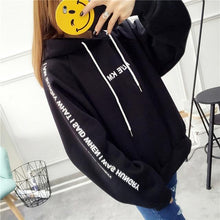 Load image into Gallery viewer, Harajuku Letters Printed Casual Hooded Hoodies Pullover Women Autumn Thick Loose Sweatshirt Female Thicken Coat