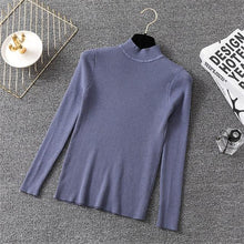 Load image into Gallery viewer, Winter Knitting Sweater Pullovers Women Long Sleeve Tops Turtleneck Knitted Sweater Chic Woman Clothes Female Casual Streetwear