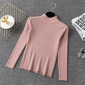 Winter Knitting Sweater Pullovers Women Long Sleeve Tops Turtleneck Knitted Sweater Chic Woman Clothes Female Casual Streetwear