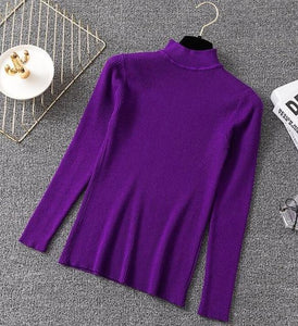 Winter Knitting Sweater Pullovers Women Long Sleeve Tops Turtleneck Knitted Sweater Chic Woman Clothes Female Casual Streetwear