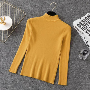 Winter Knitting Sweater Pullovers Women Long Sleeve Tops Turtleneck Knitted Sweater Chic Woman Clothes Female Casual Streetwear