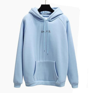 Oh Yes Letter Harajuku Casual Coat Two Layers Hat Winter Fleece Pink Pullover Thick Loose Women Hoodies Sweatshirt Female