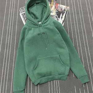 Oh Yes Letter Harajuku Casual Coat Two Layers Hat Winter Fleece Pink Pullover Thick Loose Women Hoodies Sweatshirt Female