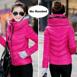 2019 Winter Jacket women Plus Size Womens Parkas Thicken Outerwear solid hooded Coats Short Female Slim Cotton padded basic tops