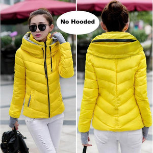 2019 Winter Jacket women Plus Size Womens Parkas Thicken Outerwear solid hooded Coats Short Female Slim Cotton padded basic tops