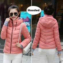 Load image into Gallery viewer, 2019 Winter Jacket women Plus Size Womens Parkas Thicken Outerwear solid hooded Coats Short Female Slim Cotton padded basic tops