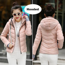 Load image into Gallery viewer, 2019 Winter Jacket women Plus Size Womens Parkas Thicken Outerwear solid hooded Coats Short Female Slim Cotton padded basic tops