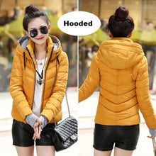 Load image into Gallery viewer, 2019 Winter Jacket women Plus Size Womens Parkas Thicken Outerwear solid hooded Coats Short Female Slim Cotton padded basic tops