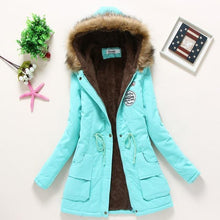 Load image into Gallery viewer, Women Winter Warm Coat Female Autumn Hooded Cotton Fur Plus Size Basic Jacket Outerwear Slim Long Ladies chaqueta