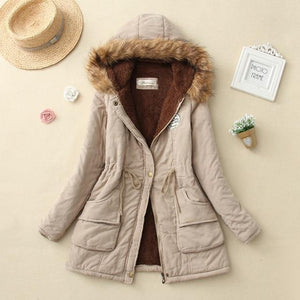 Women Winter Warm Coat Female Autumn Hooded Cotton Fur Plus Size Basic Jacket Outerwear Slim Long Ladies chaqueta