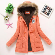 Load image into Gallery viewer, Women Winter Warm Coat Female Autumn Hooded Cotton Fur Plus Size Basic Jacket Outerwear Slim Long Ladies chaqueta