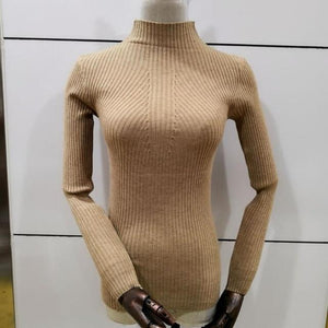 8 colors 2019 spring Women lady sweater high elastic Solid Turtleneck sweater women slim sexy tight Bottoming Knitted Pullovers