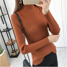 Load image into Gallery viewer, 8 colors 2019 spring Women lady sweater high elastic Solid Turtleneck sweater women slim sexy tight Bottoming Knitted Pullovers