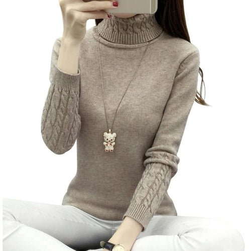 Thick Warm Women Turtleneck 2019 Winter Women Sweaters And Pullovers Knit Long Sleeve Cashmere Sweater Female Jumper Tops RE0973