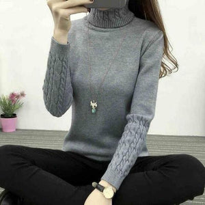 Thick Warm Women Turtleneck 2019 Winter Women Sweaters And Pullovers Knit Long Sleeve Cashmere Sweater Female Jumper Tops RE0973