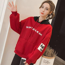 Load image into Gallery viewer, Hoodies Women Women Fashion Sweatshirts Long Sleeve Hoodies Print Letter Female Tracksuits Sportswear Moletom Feminino 2XL