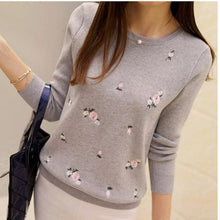 Load image into Gallery viewer, OHCLOTHING 2019 Autumn Sweater Women Embroidery Knitted Winter Women Sweater And Pullover Female Tricot Jersey Jumper Pull Femme