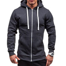 Load image into Gallery viewer, Plus Size Men Hoodies Jacket Spring Summer Drawstring Zipper Hooded Sweatshirt Tops Male Long Sleeve Pocket Pullover Hoodie Coat