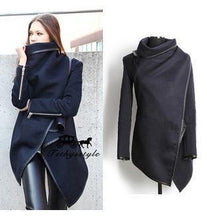 Load image into Gallery viewer, Style 2018 hot sale autumn and winter hot sheath slim full woman long coat solid pockets turtleneck zippers covered button coat