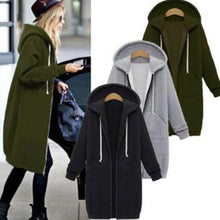 Load image into Gallery viewer, Women Long Coat Autumn Winter Casual Hooded Jacket Elegant Female Sweater for Ladies Cardigans Feminino Plus Size 4XL 5XL