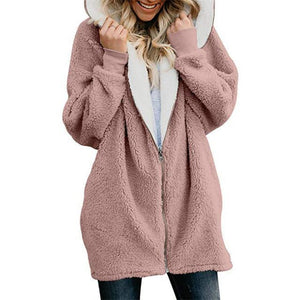 Women's Jackets Winter Coat Women Cardigans Ladies Warm Jumper Fleece Faux Fur Coat Hoodie Outwear manteau Femme Plus size 5XL