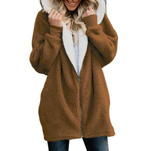 Women's Jackets Winter Coat Women Cardigans Ladies Warm Jumper Fleece Faux Fur Coat Hoodie Outwear manteau Femme Plus size 5XL